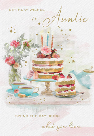 Auntie birthday card - afternoon tea