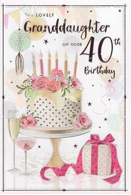 Granddaughter 40th birthday card