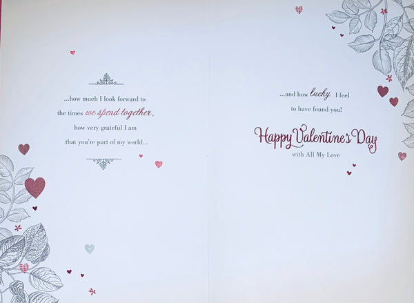 Man in my life Valentines card - large card