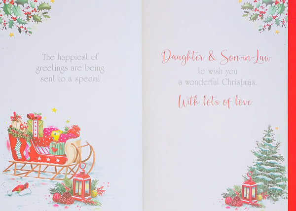 Daughter and Son-in-law Christmas card - traditional festive