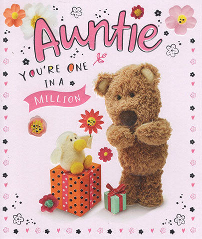 Auntie birthday card -Barley bear
