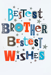 Brother birthday card - modern text