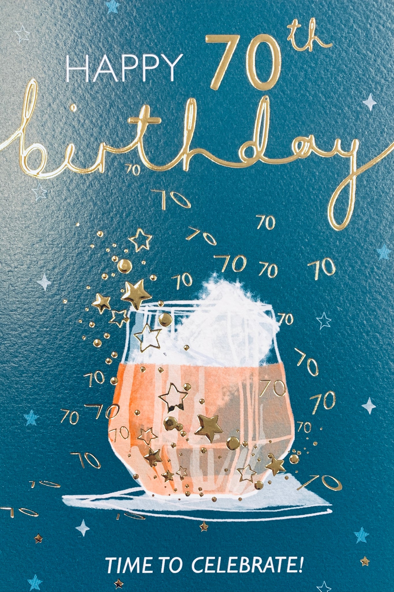 Age 70 birthday card -birthday drinks