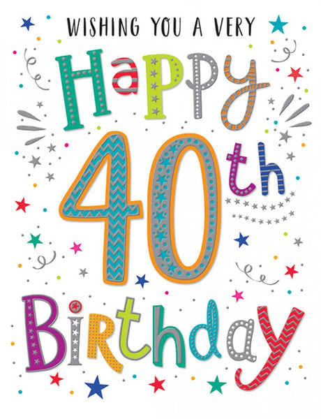 40th birthday card- 40th sparkles