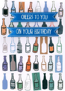 Birthday card for him - beer bottles