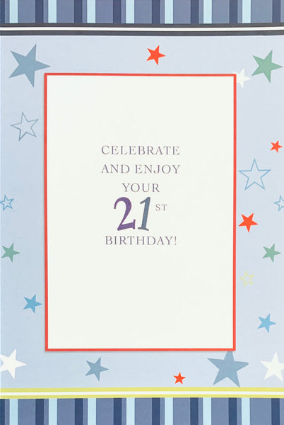 21st birthday card- modern stars