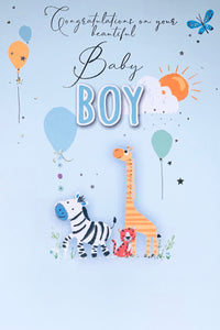 Birth of a baby boy card
