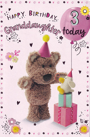 Granddaughter 3rd birthday card