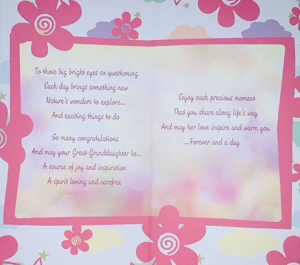 Great-Granddaughter birth congratulations card