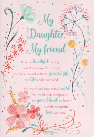 Daughter birthday card- sentimental verse
