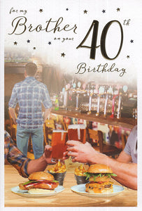 Brother 40th birthday card
