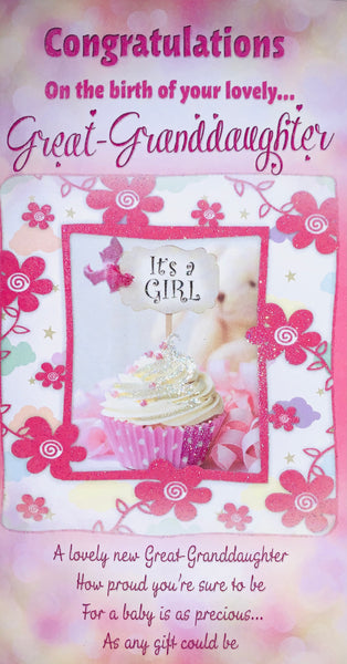 Great-Granddaughter birth congratulations card