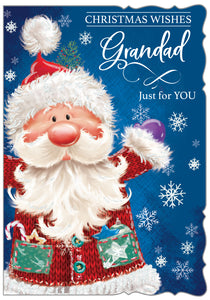 Grandad Christmas card - cute Santa
