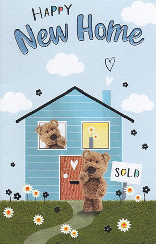 New home card - cute bear in new home
