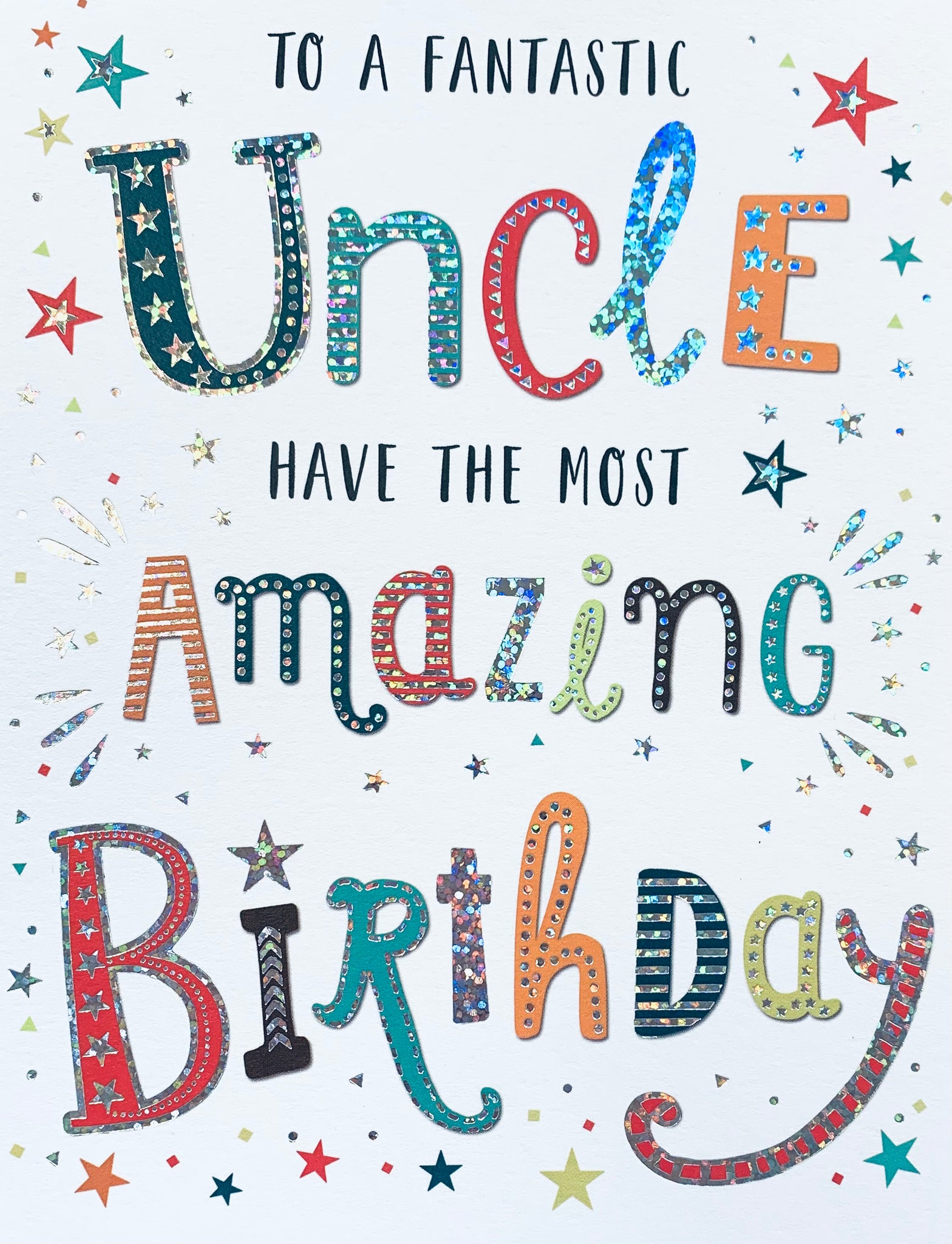 Uncle birthday card - modern text