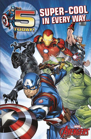 Marvel Avengers age 5 birthday card