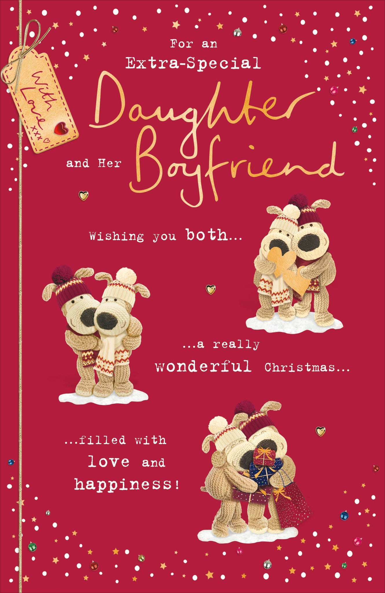 Daughter and Boyfriend Christmas card - Boofle