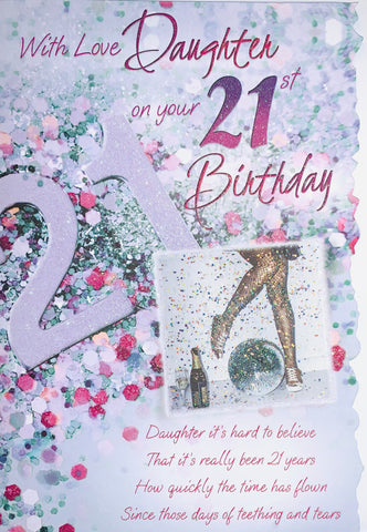 Daughter 21st birthday card - sentimental verse