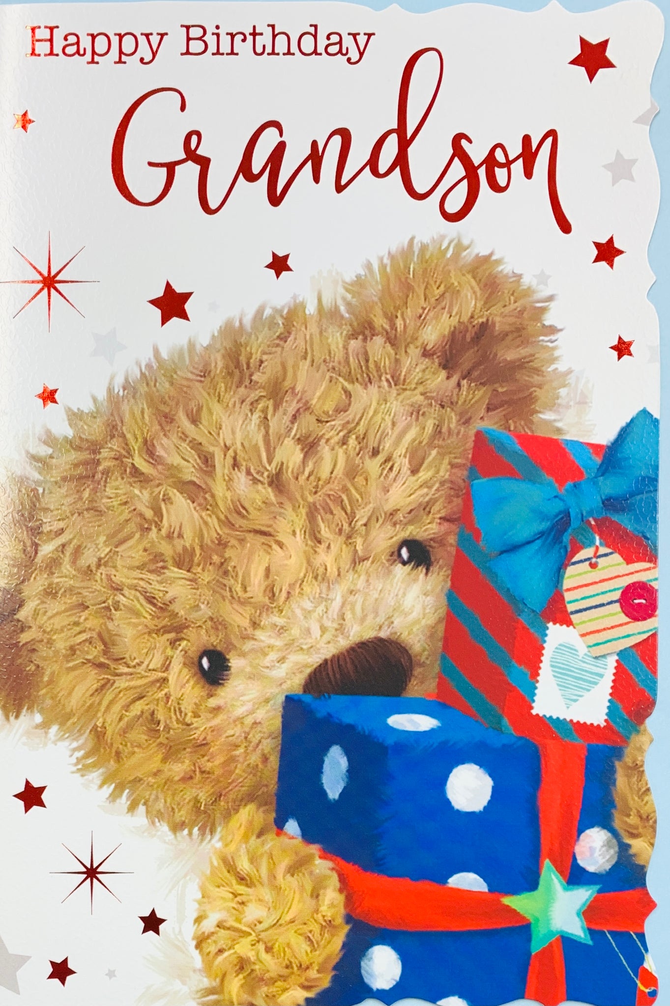 Grandson birthday card - cute bear