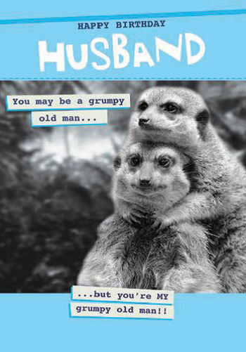 Husband birthday card - funny meerkats