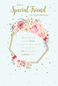 Friend birthday card- pretty flowers