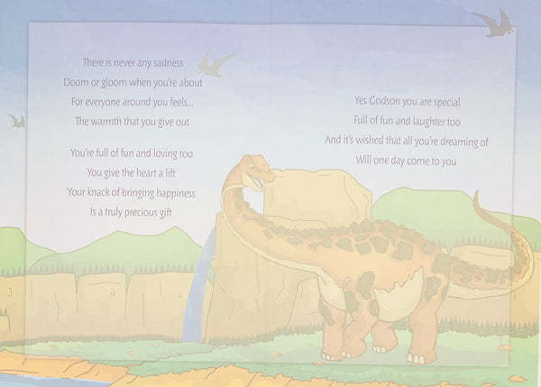 Godson birthday card - Dinosaurs