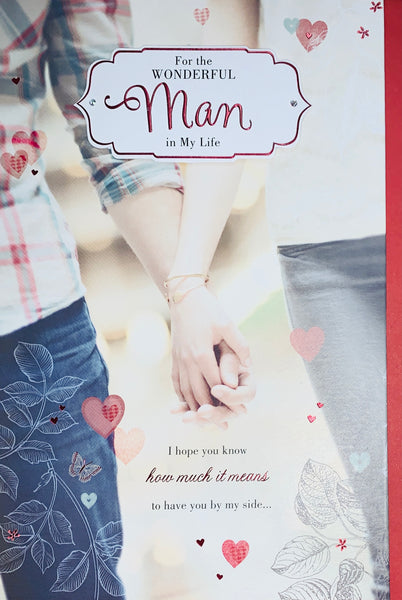 Man in my life Valentines card - large card