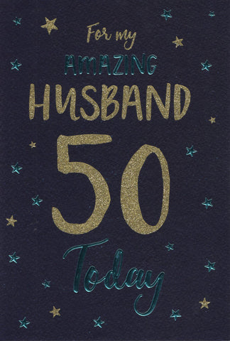 Husband 50th birthday card - modern