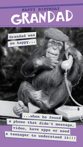 Funny Grandad birthday card cheeky chimpanzee