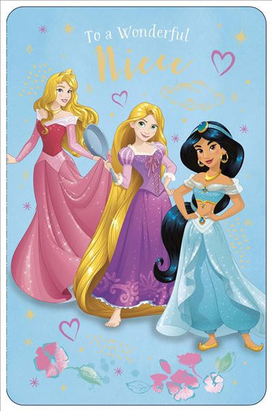 Niece birthday card - Disney Princesses