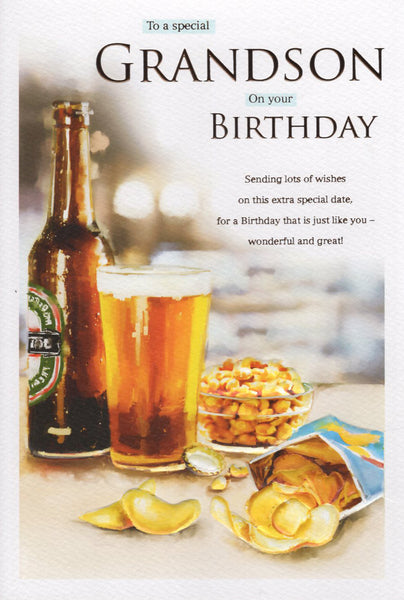 Grandson birthday card - birthday beers