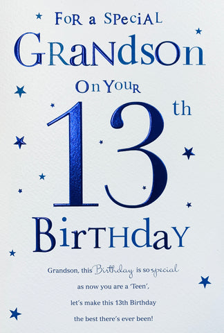 Grandson 13th birthday card