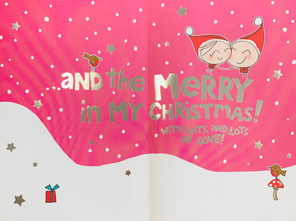 One I Love Christmas card - cute with badge