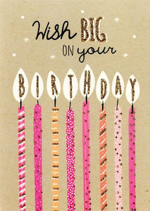 Birthday card for her - glitter candles