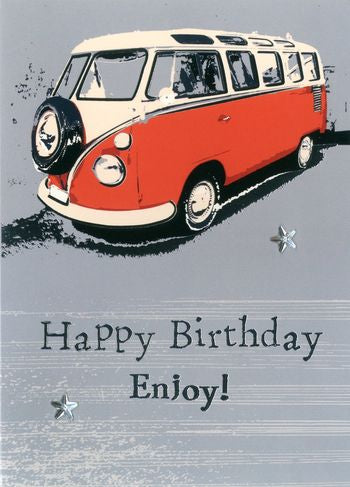 Birthday card for him - VW camper van