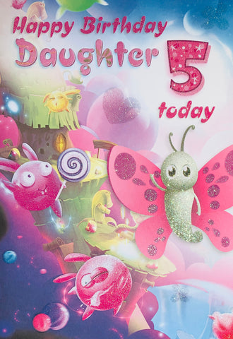 Daughter 5th birthday card