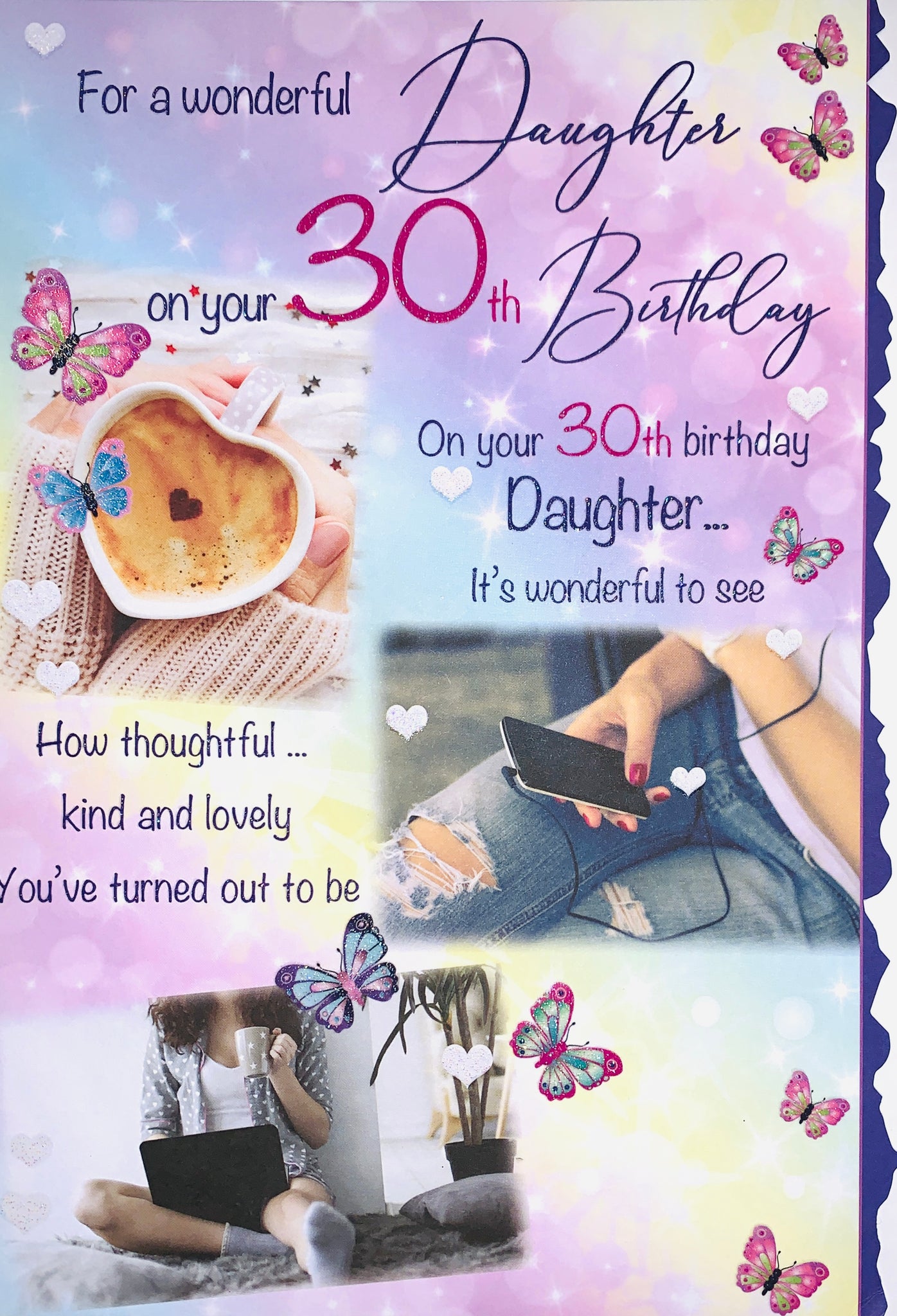 Daughter 30th birthday card- long loving verse