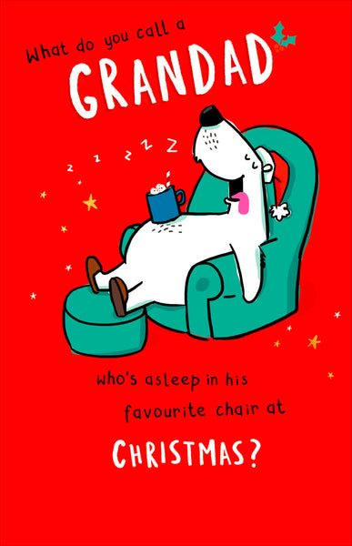 Grandad Christmas card - funny polar bear