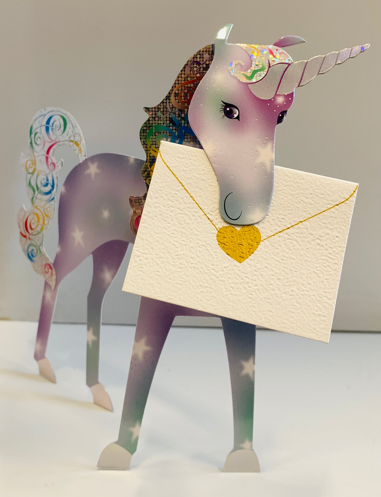 3D unicorn card