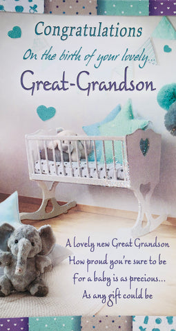 Great-Grandson birth congratulations card