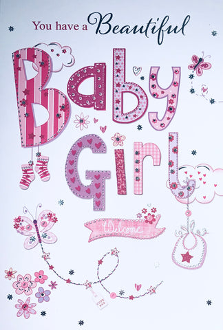 Baby girl birth congratulations card