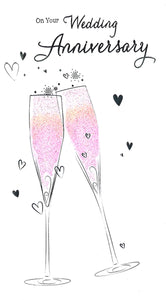 Your anniversary card - champagne glasses