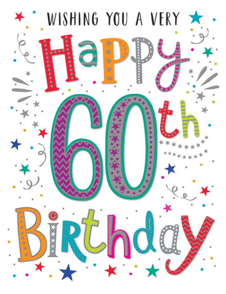 60th birthday card- 60th sparkles