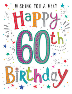 60th birthday card- 60th sparkles