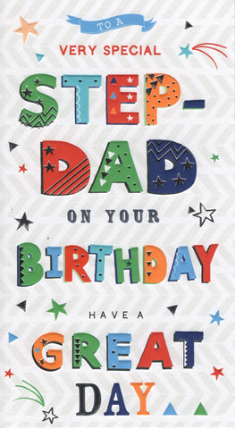 Step-dad birthday card - modern text