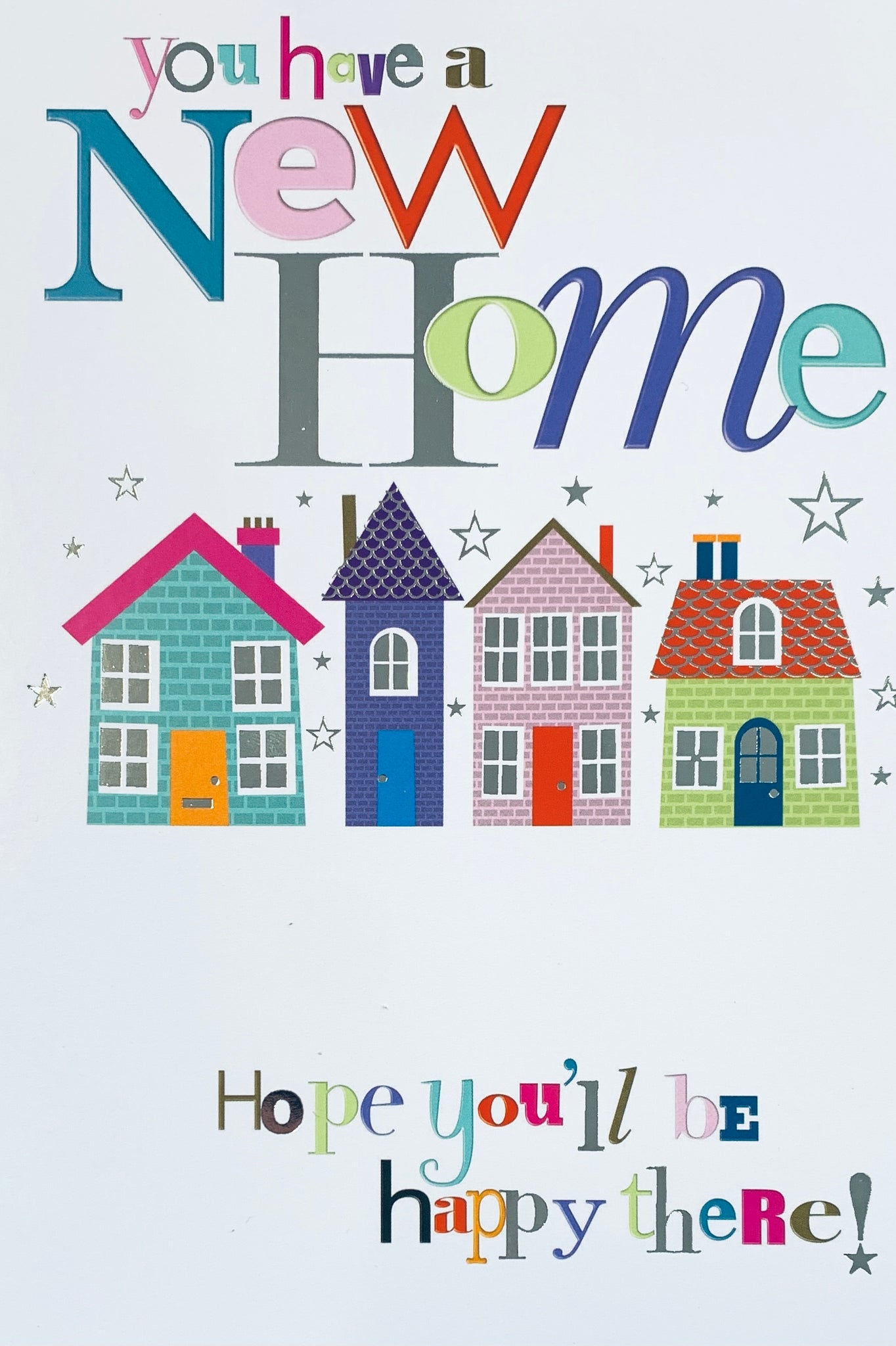 New home card - colourful houses