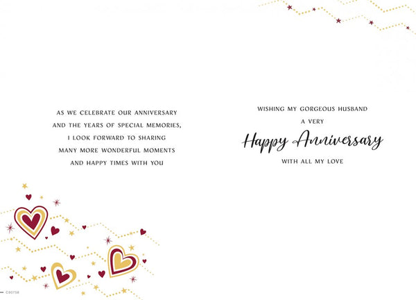 Husband anniversary card - modern hearts