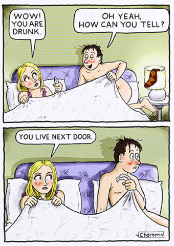 Funny birthday card - wrong bed