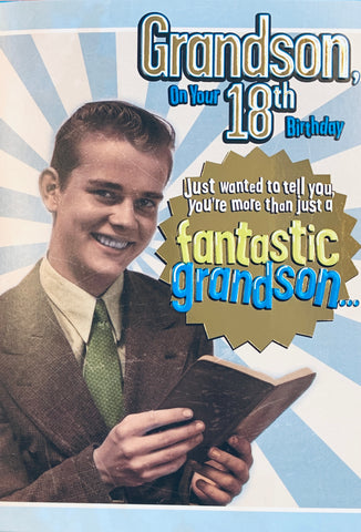 Grandson 18th birthday card- funny card