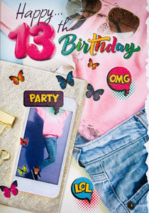 13th birthday card - I phone